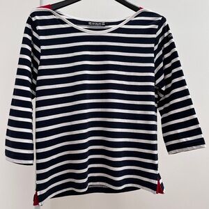 Hublot Mode Marine Maurine classic nautical top L navy blue white stripe cotton